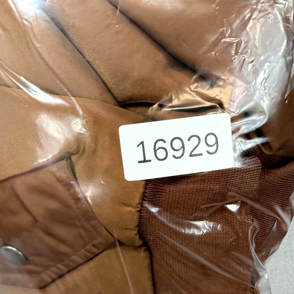 BDG Urban Outfitters Crop Hooded Vest Womens Medium Brown Snap Pockets Full Zip - Picture 7 of 7